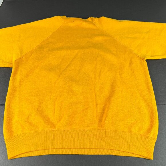 VTG 80s West Virginia Mountaineers Field Sweatshirt Medium Yellow Faded Crewneck - Picture 9 of 13